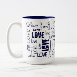 Taza Bicolor ¡AMOR azul! Tipografía