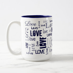 Taza Bicolor ¡AMOR azul! Tipografía