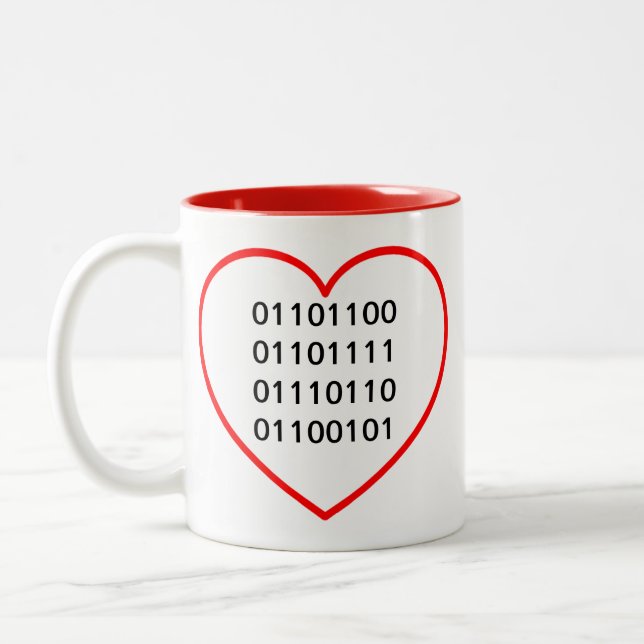 Taza Bicolor Amor binario (Izquierda)