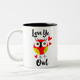 Taza Bicolor amor búho