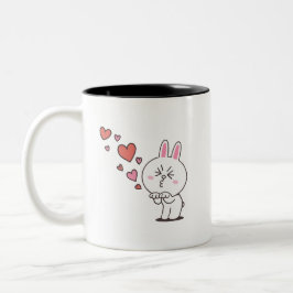 Taza Bicolor Amor conejito de oso marrón