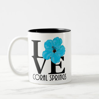 Taza Bicolor AMOR Coral Springs Blue Hibiscus 11oz