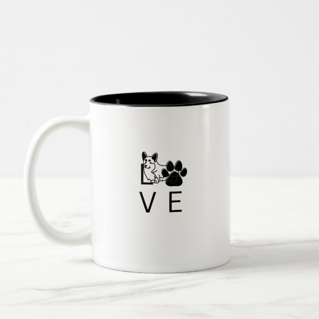TAZA BICOLOR AMOR CORGI (Izquierda)
