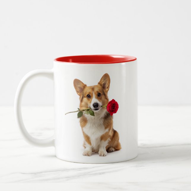 Taza Bicolor Amor Corgi (Izquierda)