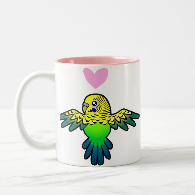 Taza Bicolor Amor de Budgie (Izquierda)