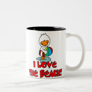 Taza Bicolor Amor de Duckie la playa
