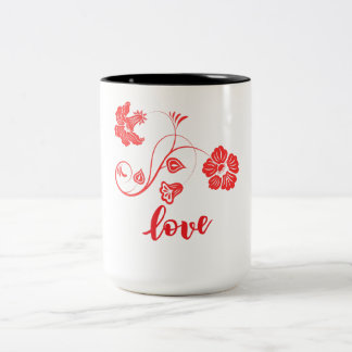 Taza Bicolor Amor de flores