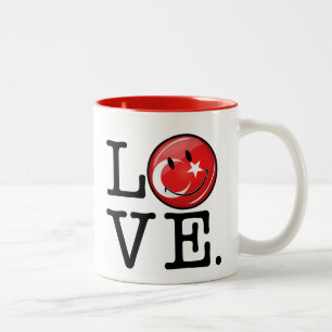 Taza Bicolor Amor de la bandera sonriente de Turquía