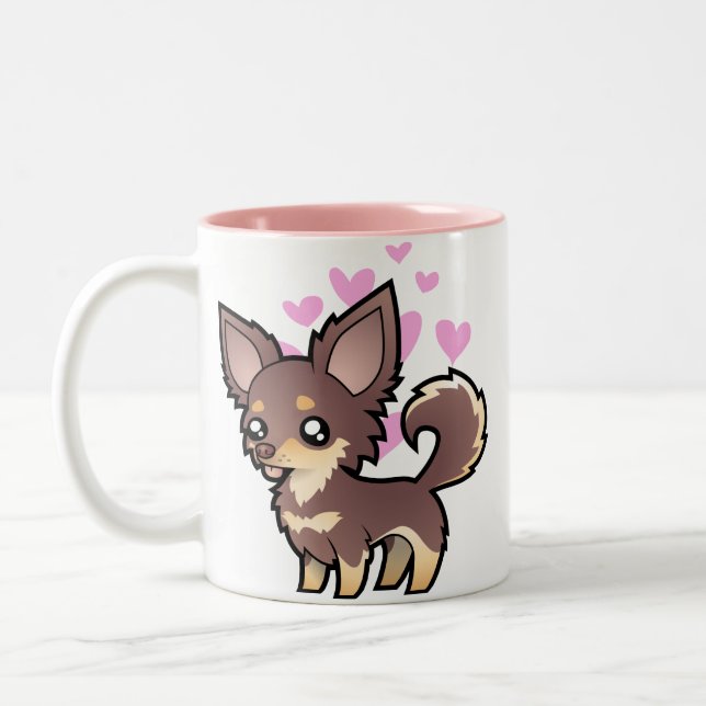 Taza Bicolor Amor de la chihuahua (capa larga) (Izquierda)