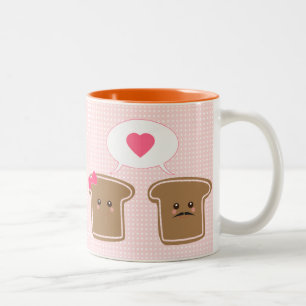 Taza Bicolor Amor de la tostada de Kawaii