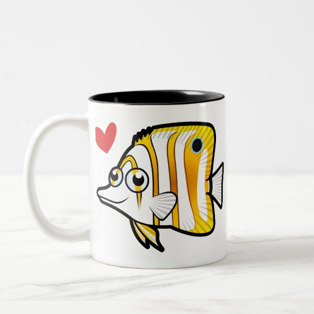 Taza Bicolor Amor de los Butterflyfish (Izquierda)