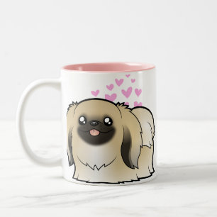 Taza Bicolor Amor de Pekingese (demostración cortada)