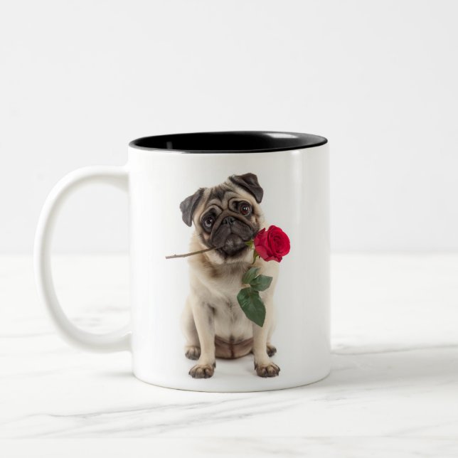 Taza Bicolor Amor de Pug (Izquierda)