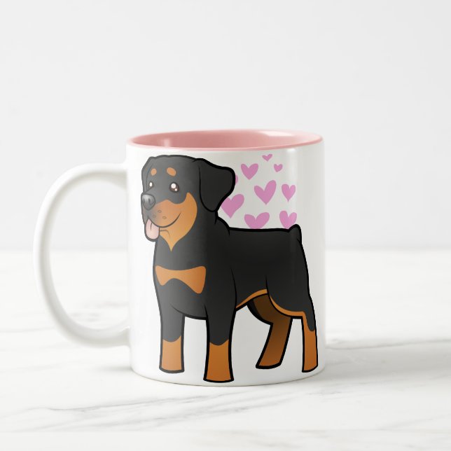 Taza Bicolor Amor de Rottweiler (Izquierda)