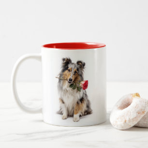 Taza Bicolor Amor de Sheltie Blue Merle