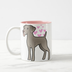 Taza Bicolor Amor de Weimaraner