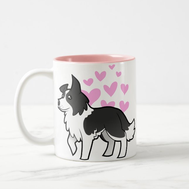 Taza Bicolor Amor del border collie (Izquierda)