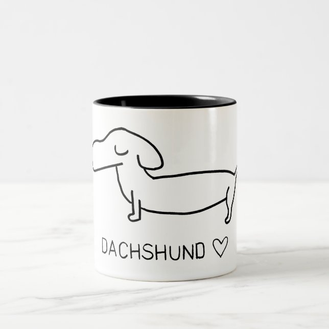 Taza Bicolor Amor del Dachshund (Centro)