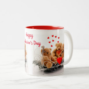 Taza Bicolor Amor del oso de peluche/El día de San Valentín Mug