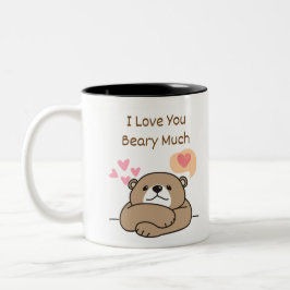 Taza Bicolor Amor del oso marrón