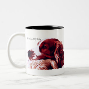 Taza Bicolor Amor del perro de aguas de saltador galés