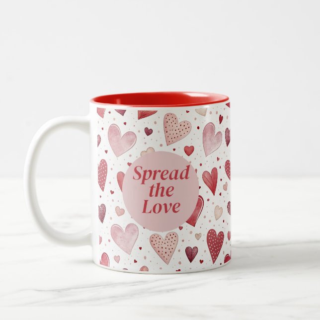 Taza Bicolor Amor en acuarela - Patrón caprichoso (Izquierda)