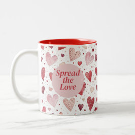 Taza Bicolor Amor en Acuarela - Patrón de Corazón Caprichoso