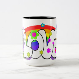 Taza Bicolor Amor en arco iris