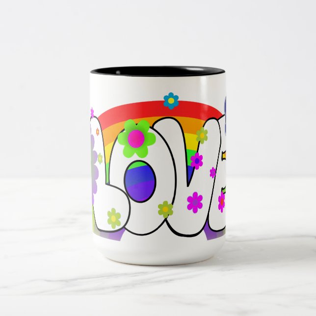 Taza Bicolor Amor en arco iris (Centro)