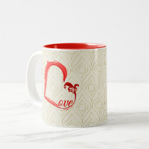 Taza Bicolor Amor en tu corazón Toxicina de café de dos tonos