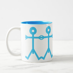 Taza Bicolor Amor Hombres Icono 2006 Arte Azul