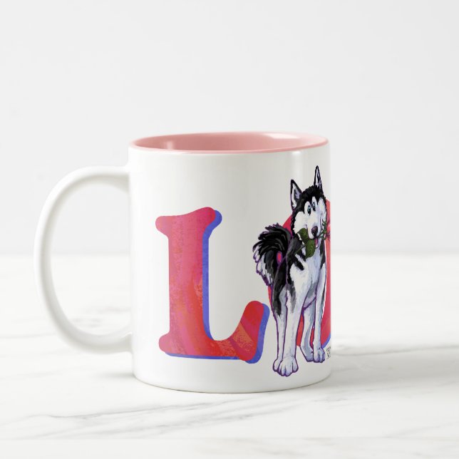 Taza Bicolor Amor Husky (Izquierda)