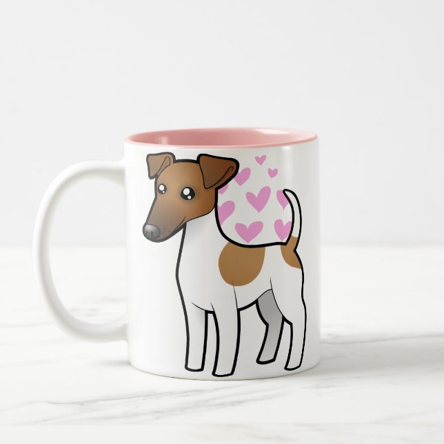 Taza Bicolor Amor liso del fox terrier (Izquierda)