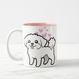 Taza Bicolor Amor maltés (perrito cortado)