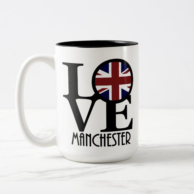 Taza Bicolor AMOR Manchester Inglaterra 15oz (Izquierda)