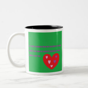 Taza Bicolor AMOR MÁS GRANDE QUE EL MAR EN VERDE-muy grande xxl