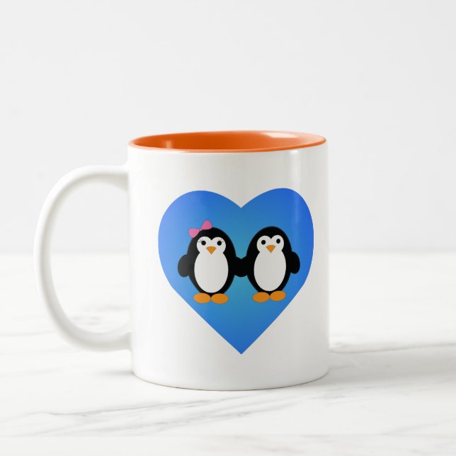 Taza Bicolor Amor pingüino (Izquierda)