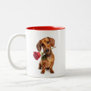 Taza Bicolor Amor por Dachshund