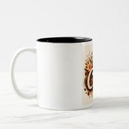 Taza Bicolor Amor por el Café Floral
