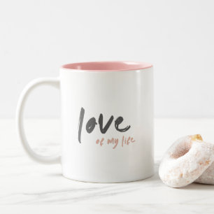 Taza Bicolor Amor por mi vida Moderno Mínimo Para Siempre Ete