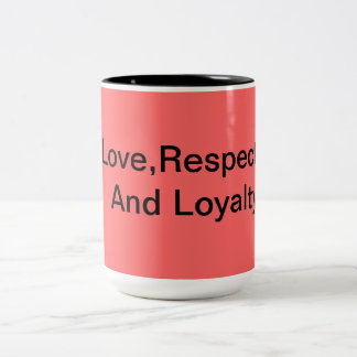 Taza Bicolor Amor, respecto y lealtad