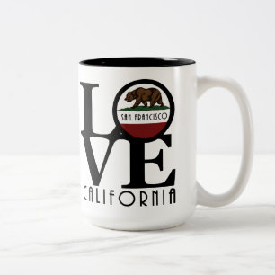 Taza Bicolor AMOR San Francisco California 15 oz