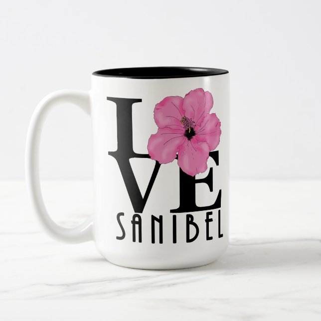 Taza Bicolor AMOR Sanibel Pink 15oz (Izquierda)