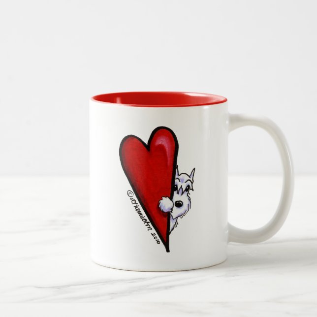Taza Bicolor Amor Schnauzer blanco (Derecha)