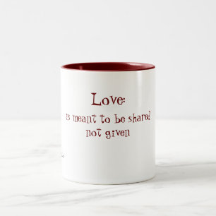 Taza Bicolor Amor: , se significa ser sharednot dado, un