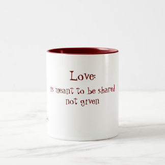 Taza Bicolor Amor: , se significa ser sharednot dado, un