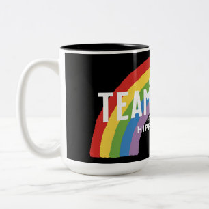 Taza Bicolor Amor, trabajo en equipo y todas esas cosas hippies
