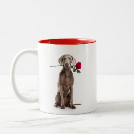 Taza Bicolor Amor Weimaraner