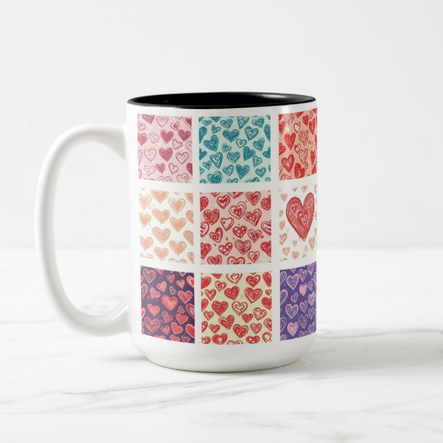 Taza Bicolor Amor y corazones (Izquierda)