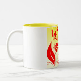 Taza Bicolor Amor y Flores giradas